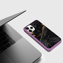 Чехол iPhone 11 Pro матовый Останки падших ангелов, цвет: 3D-фиолетовый — фото 2