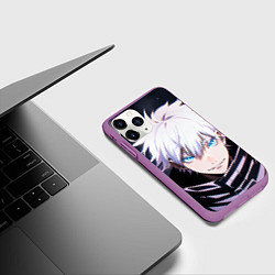 Чехол iPhone 11 Pro матовый Сатору Годзё Jujutsu Kaisen, цвет: 3D-фиолетовый — фото 2