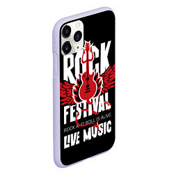 Чехол iPhone 11 Pro матовый Rock festival - live music, цвет: 3D-светло-сиреневый — фото 2