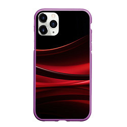 Чехол iPhone 11 Pro матовый Темная красная абстракция на черном фоне, цвет: 3D-фиолетовый