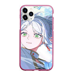 Чехол iPhone 11 Pro матовый Sousou no Frieren Фрирен beautiful smile, цвет: 3D-малиновый