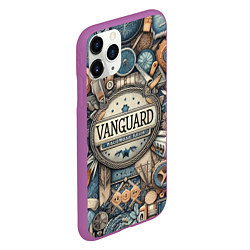 Чехол iPhone 11 Pro матовый Vanguard composition - ai art, цвет: 3D-фиолетовый — фото 2