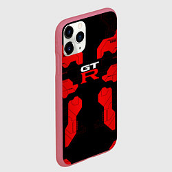 Чехол iPhone 11 Pro матовый Nissan GTR - Cyber red, цвет: 3D-малиновый — фото 2