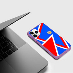 Чехол iPhone 11 Pro матовый Герб РФ - классические цвета, цвет: 3D-фиолетовый — фото 2