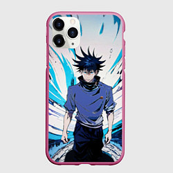 Чехол iPhone 11 Pro матовый Мэгуми Фусигуро из Jujutsu Kaisen абстракция, цвет: 3D-малиновый