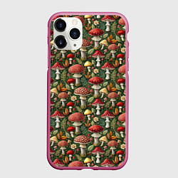 Чехол iPhone 11 Pro матовый Гриб красный мухомор, цвет: 3D-малиновый