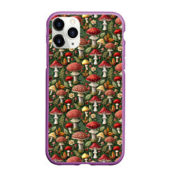 Чехол iPhone 11 Pro матовый Гриб красный мухомор, цвет: 3D-фиолетовый