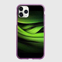 Чехол iPhone 11 Pro матовый Зеленая пластичная абстракция, цвет: 3D-фиолетовый