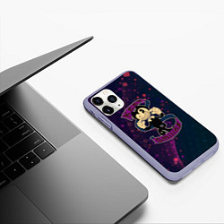 Чехол iPhone 11 Pro матовый Bendy and the ink machine большие чудеса, цвет: 3D-светло-сиреневый — фото 2