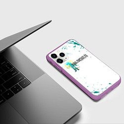 Чехол iPhone 11 Pro матовый Final fantasy неон, цвет: 3D-фиолетовый — фото 2