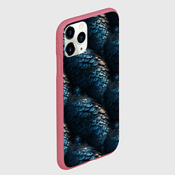 Чехол iPhone 11 Pro матовый Синяя стальная броня, цвет: 3D-малиновый — фото 2