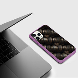 Чехол iPhone 11 Pro матовый Классическая старая броня текстура, цвет: 3D-фиолетовый — фото 2