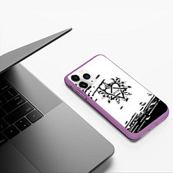 Чехол iPhone 11 Pro матовый Him метал, цвет: 3D-фиолетовый — фото 2