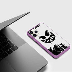 Чехол iPhone 11 Pro матовый Pyrokinesis Левый Баттл, цвет: 3D-фиолетовый — фото 2
