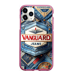 Чехол iPhone 11 Pro матовый Vanguard denim patchwork - ai art