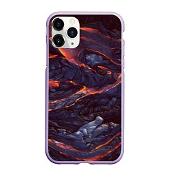 Чехол iPhone 11 Pro матовый Лавовые реки, цвет: 3D-светло-сиреневый