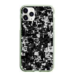 Чехол iPhone 11 Pro матовый Геометрия черно-белая, цвет: 3D-салатовый