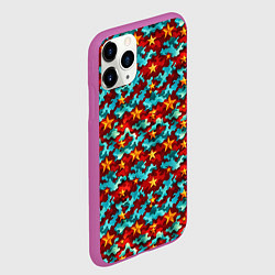 Чехол iPhone 11 Pro матовый Огненные звезды и синее небо СССР, цвет: 3D-фиолетовый — фото 2