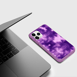 Чехол iPhone 11 Pro матовый Фиолетовый тайдай, цвет: 3D-фиолетовый — фото 2