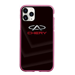 Чехол iPhone 11 Pro матовый Cherry - logo, цвет: 3D-малиновый