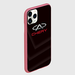 Чехол iPhone 11 Pro матовый Cherry - logo, цвет: 3D-малиновый — фото 2