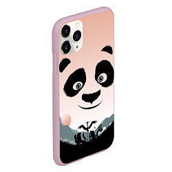 Чехол iPhone 11 Pro матовый Силуэт кунг фу панда, цвет: 3D-розовый — фото 2