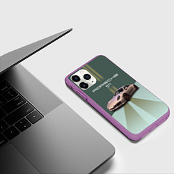 Чехол iPhone 11 Pro матовый Спортивный автомобиль Порше 911, цвет: 3D-фиолетовый — фото 2