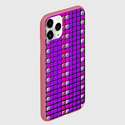 Чехол iPhone 11 Pro матовый Фиолетовые плитки, цвет: 3D-малиновый — фото 2