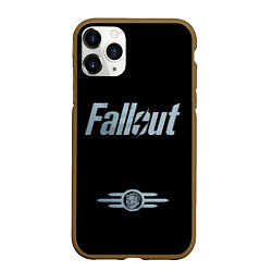 Чехол iPhone 11 Pro матовый Fallout - Logo, цвет: 3D-коричневый