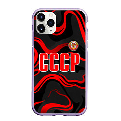 Чехол iPhone 11 Pro матовый СССР - red stripes