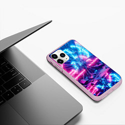 Чехол iPhone 11 Pro матовый Разбитая неоновая вывеска - мегаполис, цвет: 3D-розовый — фото 2