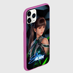 Чехол iPhone 11 Pro матовый Stellar Blade портрет Ева, цвет: 3D-фиолетовый — фото 2