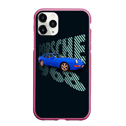 Чехол iPhone 11 Pro матовый Немецкая спортивная машина Porsche 968, цвет: 3D-малиновый