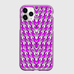 Чехол iPhone 11 Pro матовый Розово-белый паттерн, цвет: 3D-фиолетовый