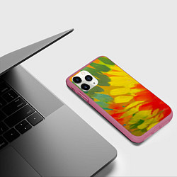 Чехол iPhone 11 Pro матовый Абстракция цветение акрил, цвет: 3D-малиновый — фото 2