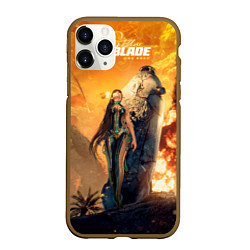Чехол iPhone 11 Pro матовый Ева и капсула stellar blade, цвет: 3D-коричневый