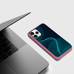 Чехол iPhone 11 Pro матовый Извилистые линии трансформации, цвет: 3D-малиновый — фото 2