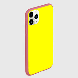 Чехол iPhone 11 Pro матовый Яркий желтый, цвет: 3D-малиновый — фото 2