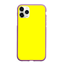 Чехол iPhone 11 Pro матовый Яркий желтый, цвет: 3D-фиолетовый