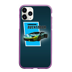Чехол iPhone 11 Pro матовый Спортивная машина Lamborghini Aventador