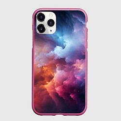 Чехол iPhone 11 Pro матовый Облачный космос, цвет: 3D-малиновый