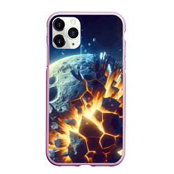Чехол iPhone 11 Pro матовый Взрыв планеты - космос от нейросети, цвет: 3D-розовый