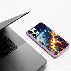 Чехол iPhone 11 Pro матовый Взрыв планеты - космос от нейросети, цвет: 3D-розовый — фото 2