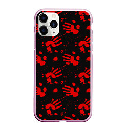 Чехол iPhone 11 Pro матовый Blood hands паттерн