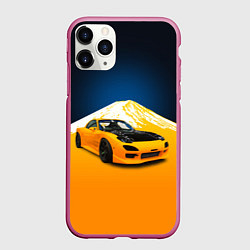 Чехол iPhone 11 Pro матовый Спортивный японский автомобиль, цвет: 3D-малиновый
