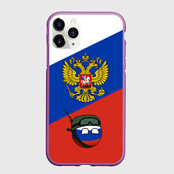 Чехол iPhone 11 Pro матовый Россия - на страже, цвет: 3D-фиолетовый