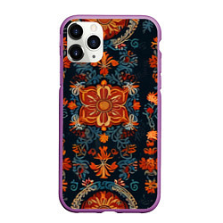 Чехол iPhone 11 Pro матовый Текстуры в славянском стиле, цвет: 3D-фиолетовый