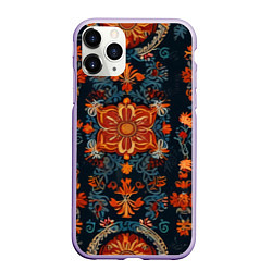 Чехол iPhone 11 Pro матовый Текстуры в славянском стиле, цвет: 3D-светло-сиреневый