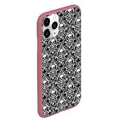 Чехол iPhone 11 Pro матовый Skull patterns, цвет: 3D-малиновый — фото 2