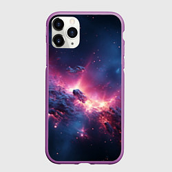 Чехол iPhone 11 Pro матовый Взрыв в космосе, цвет: 3D-фиолетовый